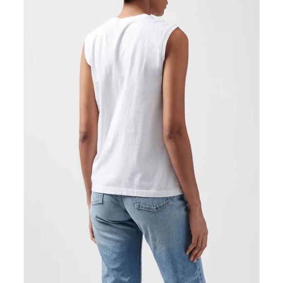 ATM Anthony Thomas Melillo Women White Classic Jersey Sleeveless Boy Tee Size XS - Picture 2 of 2